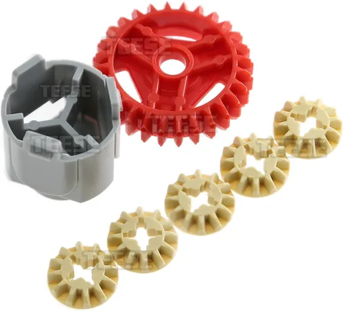 Miniatura 5 de TEESE Kit de caja de cambios diferencial, compatible con piezas técnicas, para bloques STEM-MOC-EV3-Project-Track-Car Bulk(color aleatorio)