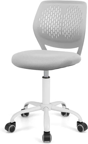 Miniatura 10 de HONEY JOY Silla de escritorio para niños, silla de estudio para niños con altura ajustable, respaldo bajo, silla giratoria de malla rodante, silla