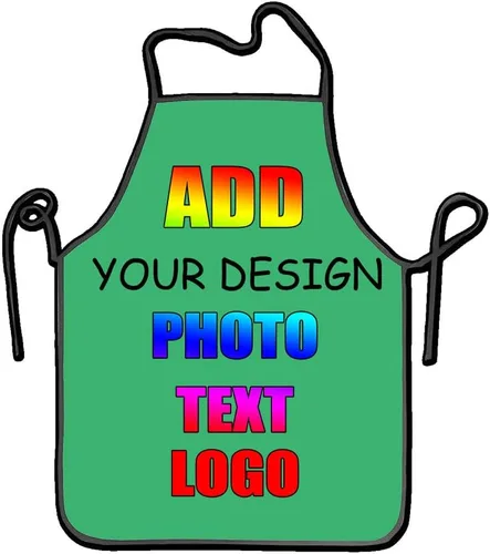Miniatura 36 de NALAHOME Delantales personalizados para hombres y mujeres delantales personalizados con logotipo de texto fotográfico Negro