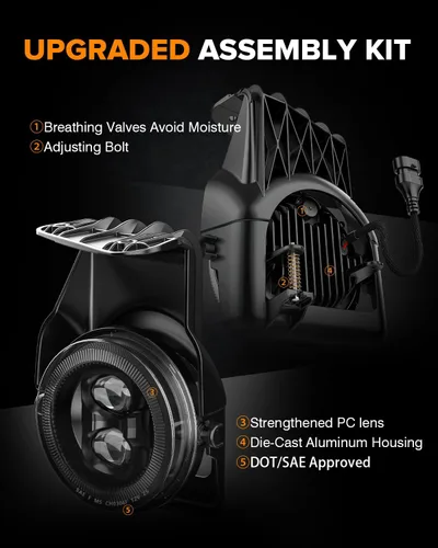 Miniatura 5 de Nueva versión de luces antiniebla LED ensambladas Compatibles con modelos GMC Sierra 1500/2500/3500 2003-2006 y 2007 Sierra Classic; lámparas