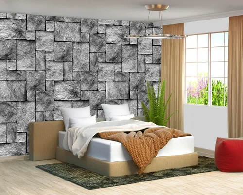Miniatura 51 de Papel tapiz mural gris de Nueva York del Puente de Brooklyn, papel tapiz mural de paisaje urbano grande para sala de estar y dormitorio - 108"x75