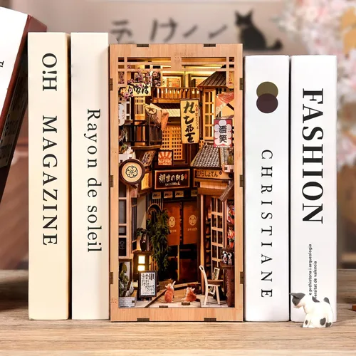 Miniatura 3 de Kit de rincón de libros, kit de casa de muñecas en miniatura, japonés para adultos y adolescentes, decoración de estantería de casa pequeña