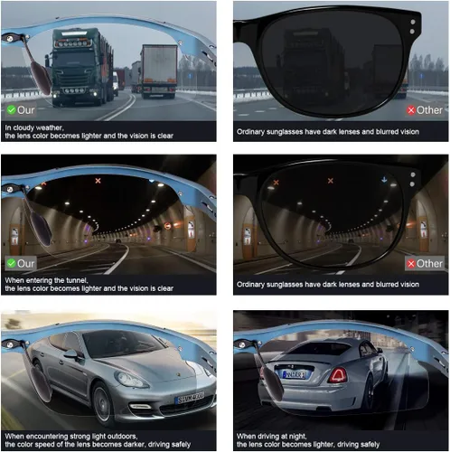 Miniatura 6 de YIMI Gafas de sol deportivas polarizadas fotocrómicas para hombre, ciclismo, pesca, conducción, protección UV, gafas antirreflejos 8003 Azul
