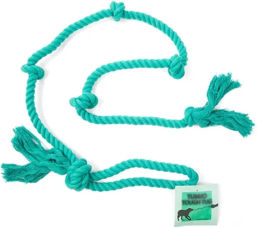 Tumbo Juguete de cuerda de tirón resistente para perros (juguete de cuerda fuerte y duradero de 5 pies de largo con asa) Juguete para perros TUG of