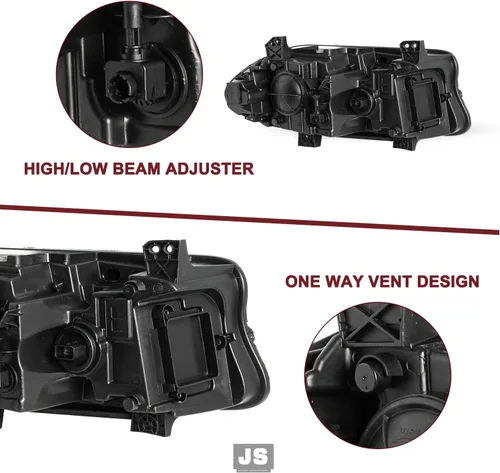 Miniatura 7 de JSBOYAT Conjunto de faros delanteros tipo halógeno compatible con Dodge Charger 2015-2021 Faro proyector con bombillas LED DRL incluidas Lado