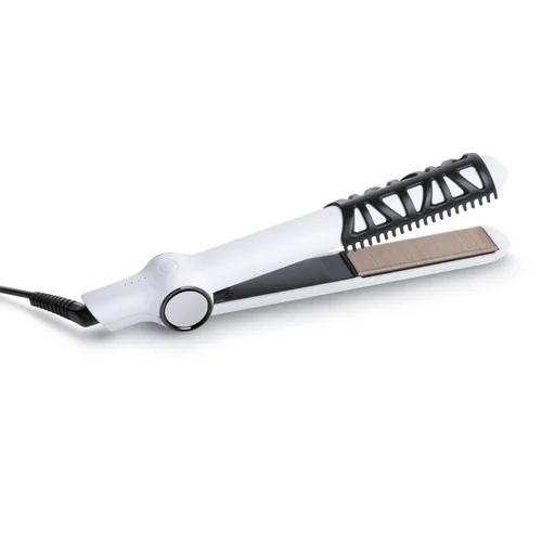 InStyler Cerasilk - Plancha de pelo de cerámica blanca de 1 pulgada, para todo tipo de cabello, bordes biselados, protector contra el calor, ajustes