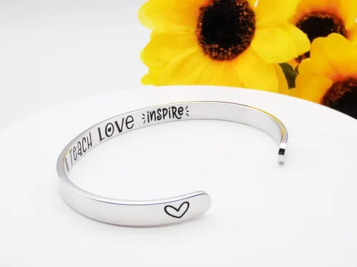 Miniatura 29 de Pulseras inspiradoras para mujer, joyería de acero inoxidable, con refranes, pulsera motivacional con mensaje oculto, pulseras grabadas para mejor