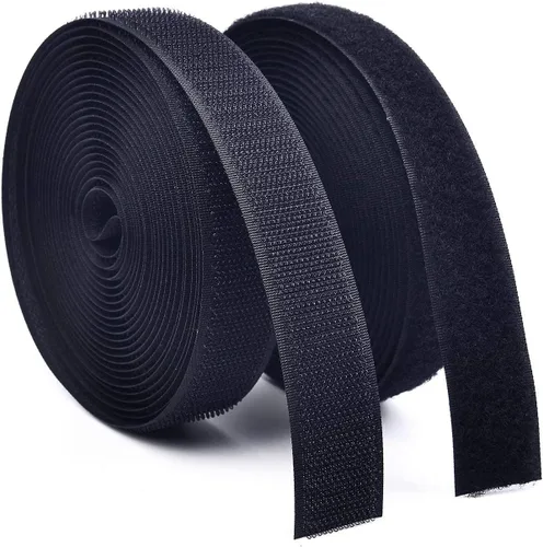 Miniatura 2 de Cinta de Gancho y Bucle para Coser de 5 Yardas, Cinta de Tela de Nailon de Sujeción sin Adhesivo para Manualidades DIY, Cinta Entrelazante, Negro