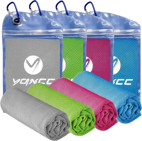 Miniatura 10 de YQXCC Paquete de 4 toallas refrescantes de 40 x 12 pulgadas, toallas de hielo de microfibra para cuello y cara, trapos suaves y transpirables para 2