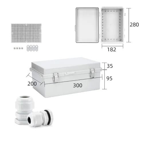 Miniatura 3 de Caja de conexiones eléctrica al aire libre 12x8x5.2 pulgadas impermeable proyecto recinto IP66 caja de plástico