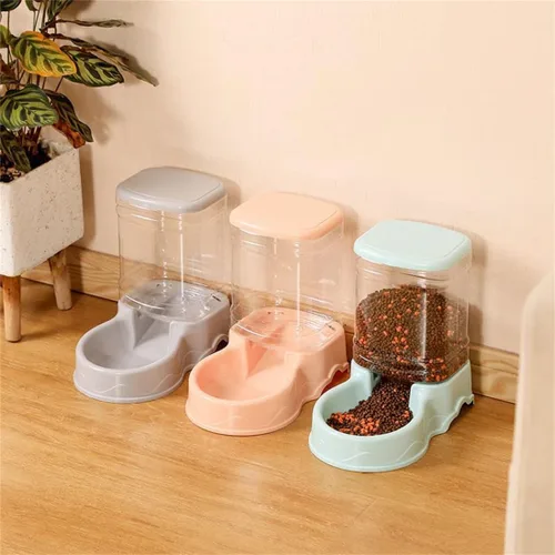 Miniatura 4 de Tazón de alimentación para mascotas y dispensador de agua con contenedor de almacenamiento recargable, autodisponible, comedero para gatos de gran