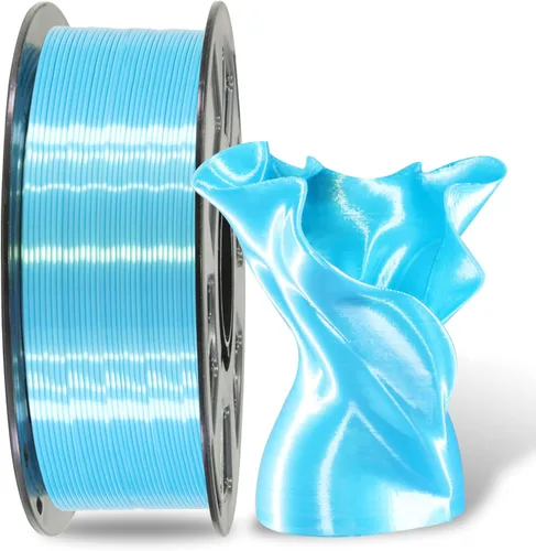 Mika3d - Filamento de ácido poliláctico brillante y sedoso de color azul ácido tipo pavo real, 1 kg, 2.2 libras, 1.75 mm, material de impresión 3D