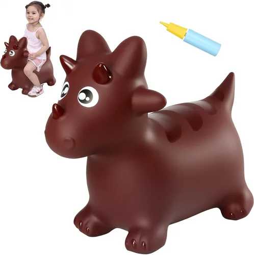 Miniatura 20 de INPANY Tolva de unicornio rosa, tolva de caballo, juguete inflable inflable para niños, niños y niñas, niños pequeños (bomba incluida)