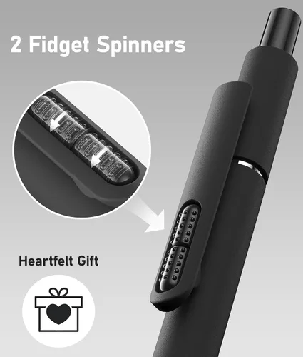 Miniatura 2 de 16 bolígrafos negros - bolígrafos de bola de punta media de 1.0 mm Bolígrafo retráctil de escritura suave para enfermeras, hombres, mujeres