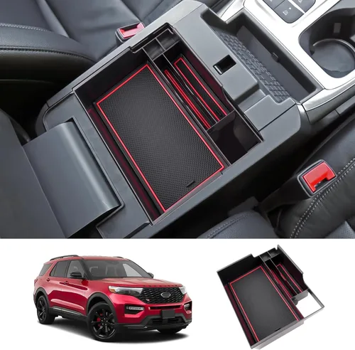Miniatura 20 de LUWU Bandeja organizadora para consola central Ford Edge 2024 2020 2021 2022 2023 2024 Ford Edge SE/SEL/ST-Line/Titanio/ST, organizador de consola