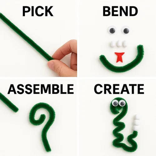 Miniatura 3 de 100 piezas de limpiadores de tuberías para manualidades navideñas verde oscuro, limpiadores de tuberías a granel 0.23"X12" tallos de chenilla