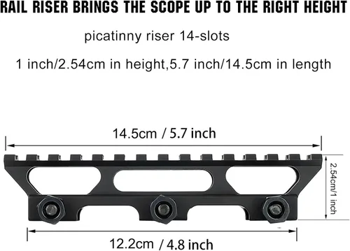 Miniatura 2 de ohhunt Picatinny Riser 1 pulgada Riser Riser Mount 5.7 pulgadas Longitud Negro