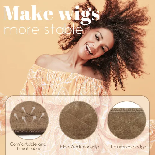Miniatura 4 de Agarre de peluca para mujer, diadema de terciopelo antideslizante, marrón, 4