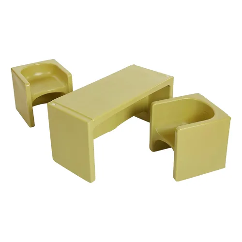 Miniatura 14 de ECR4Kids Tri-Me - Juego de mesa y sillas cubo, muebles multiusos, color rojo, 3 piezas