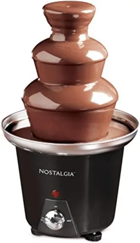 Nostalgia Fuente de Fondue de Chocolate Eléctrica de 3 Niveles para Fiestas - Derrite Queso, Queso, Caramelos y Licor - Sumergir Fresas, Cuñas de