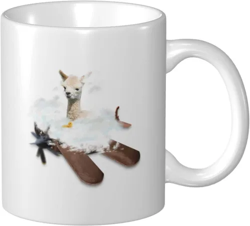 Zomyto Taza de café de alpaca de 11 onzas, taza de té de alpaca, regalos de alpaca, diseño de alpacas, taza para amantes del café, taza divertida de