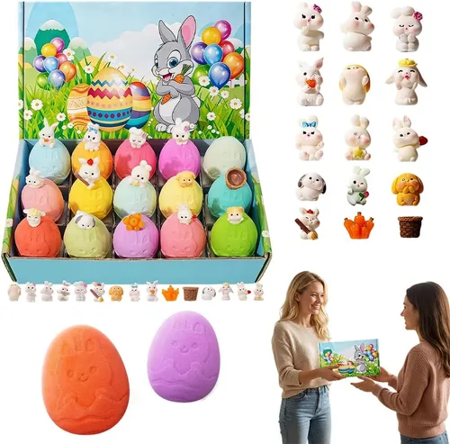 15 piezas de juguetes oceánicos de baño, caja de bolas de sal de baño, bombas de baño con sorpresa en el interior, bombas de baño de Pascua, bombas