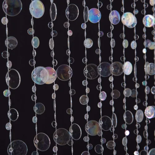 Miniatura 12 de Cortina de puerta con cuentas de cristal iridiscente en forma de burbuja para separar ambientes, decoración de fiesta de boda para el hogar