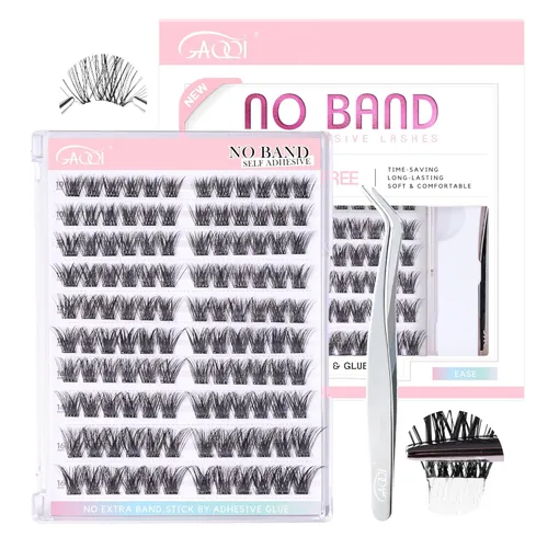 Miniatura 8 de GAQQI - Extensiones de pestañas en racimo, 120 pestañas en racimo, extensiones de pestañas de volumen 10-14 mm, pestañas individuales 3D multicapa