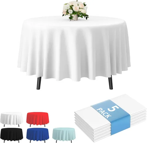 Miniatura 19 de Fixwal Mantel de plástico negro desechable de 54 x 108 pulgadas, mantel rectangular impermeable, paquete de 5 para graduación, decoración de fiesta