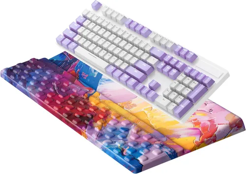 Miniatura 11 de Ospelelf Reposamuñecas para teclado, cómodo soporte ergonómico para teclado para oficina y hogar Rosa