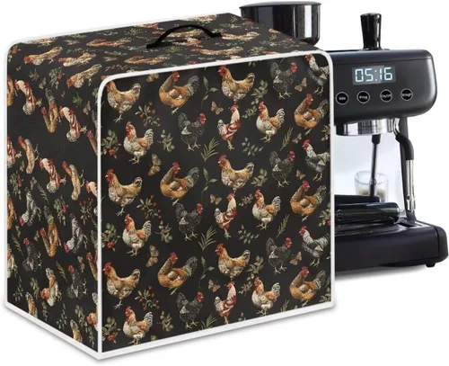 Miniatura 35 de Funda para cafetera, poliéster, azul, se adapta a la mayoría de máquinas de café estándar, protector resistente al polvo, huellas dactilares