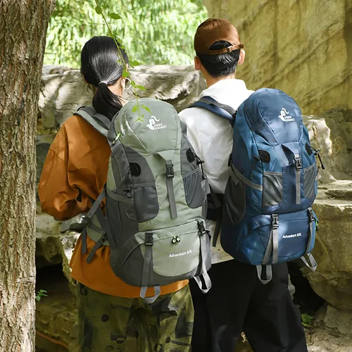 Miniatura 6 de Bseash Mochila de senderismo de 50 L, resistente al agua, ligera, mochila deportiva para deportes al aire libre, bolsa de viaje para camping, Azul