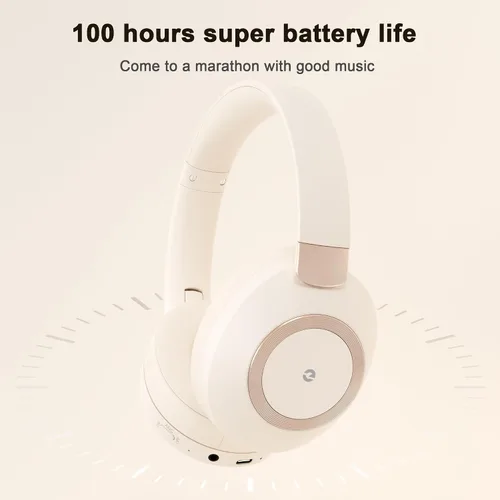 Miniatura 3 de Audífonos con cancelación activa de ruido, 100 horas de reproducción, auriculares Bluetooth inalámbricos, auriculares Bluetooth con micrófono