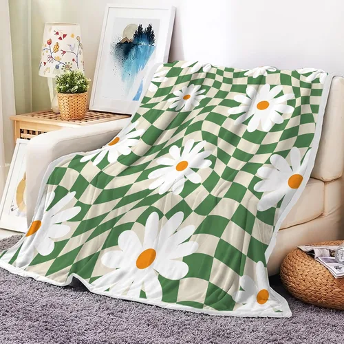 Miniatura 8 de Manta retro de los años 70 con diseño de hongos florales de mediados de siglo, manta de franela suave, ligera, regalos de felpa para mujeres