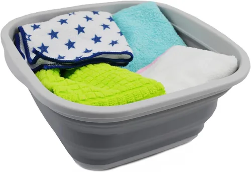 Miniatura 5 de SAMMART Juego de 2 tinas plegables de 5.5 L (1.4 galones) - Tina plegable para platos - Lavabo portátil - Tina de plástico que ahorra espacio