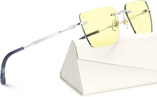 Miniatura 29 de ANYLUV Rimless Blue Light Glasses for Women/Men, Fashion Lightweight Blue Light Blocking Glasses with Stylish Metal Temples