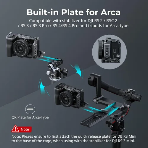 Miniatura 8 de SMALLRIG ZV-E10 II HawkLock Kit de jaula de liberación rápida para Sony ZV-E10 II con abrazadera de cable para HDMI, mango de silicona ergonómico