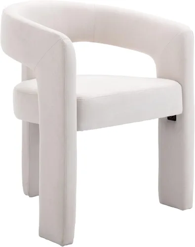 BESTANO Sillas de comedor tapizadas de tela de lino modernas con respaldo abierto, bonitas sillas laterales de barril de cocina, sillas decorativas
