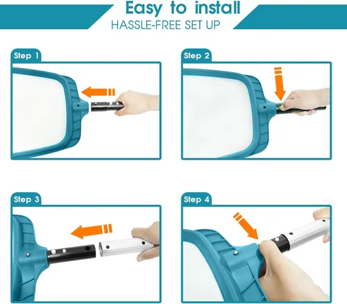 Miniatura 6 de POOLWHALE Red Profesional de Espumadera para Piscina, Bolsa de Malla Fina, Herramienta de Limpieza de Hojas de Piscina de Servicio Pesado - Limpieza