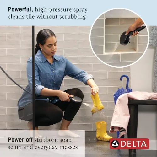 Miniatura 3 de Cabezal de ducha de mano Delta Faucet ProClean Gold con barra deslizante, ducha de mano con rociador de alta presión, sistema de ducha dorado