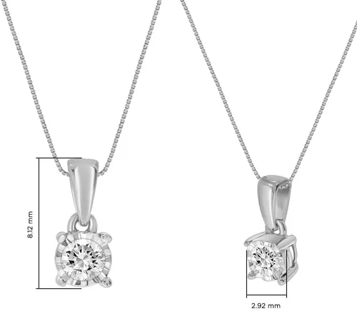 Miniatura 2 de La Joya Collares de diamantes cultivados en laboratorio de 110-16 quilates para mujer Juego de ilusión collar de un solo diamante en plata de ley