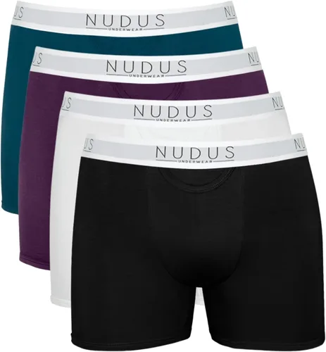 Miniatura 8 de NUDUS Ropa interior de bambú y rayón para hombre, elegante, suave, con bragueta - Juego de 4 en caja de regalo