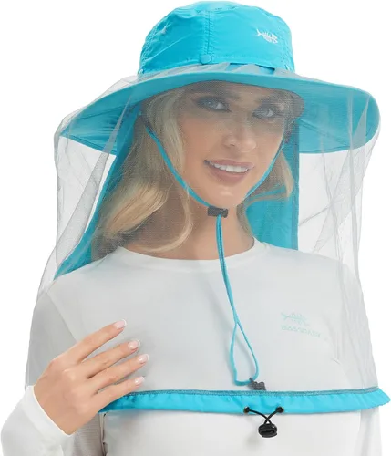 Miniatura 11 de BASSDASH Sombrero de mosquito UPF 50+ con red oculta para la cabeza y solapa para el cuello, para hombres y mujeres, pesca al aire libre