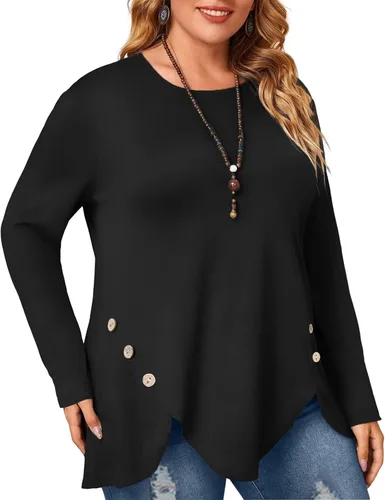 Miniatura 3 de AGSEEM Camisas para mujer, camisas de entrenamiento de manga larga para mujer, dobladillo irregular