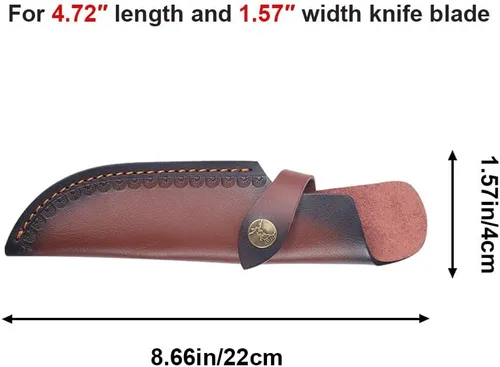 Miniatura 4 de MiOYOOW Funda de cuero para cuchillo, funda retro en relieve para cinturón para hoja de 4.7 x 1.6 pulgadas