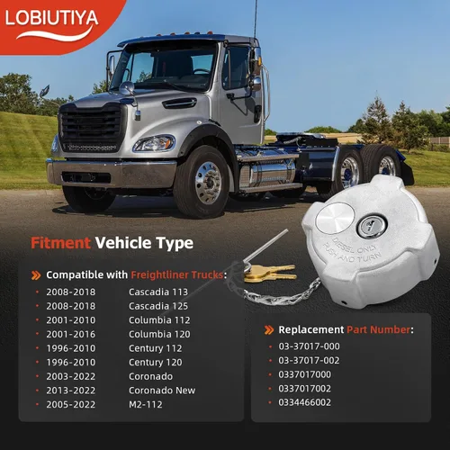 Miniatura 2 de Paquete de 2 tapas de depósito de combustible hembra de 3 pulgadas con bloqueo de giro de 1/4, compatible con Freightliner Century 112, Cascadia
