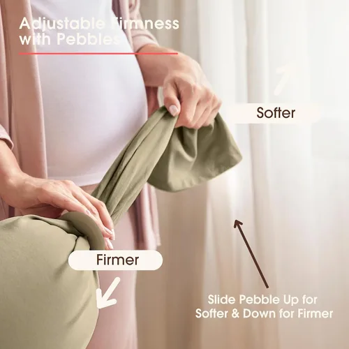Miniatura 6 de bbhugme Almohada de embarazo ajustable – Soporte de cuerpo completo para dormir de lado – Firmeza y forma ajustables – Soporta espalda, piernas