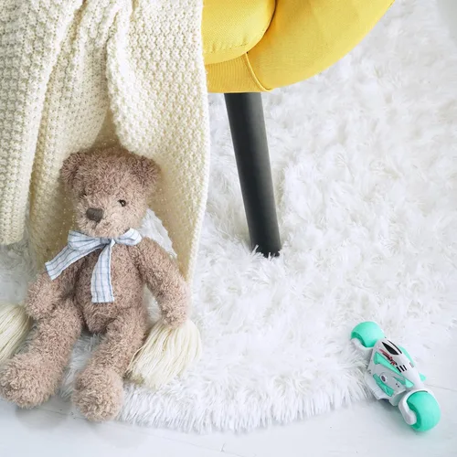 Miniatura 3 de ISEAU Alfombra ovalada esponjosa, moderna alfombra de felpa lanuda para dormitorio de niños, extra cómoda, bonita, alfombra de noche para habitación