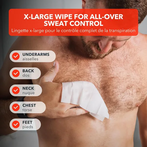 Miniatura 5 de SweatBlock Clinical Strength XL - Toallitas antitranspirantes para hombres y mujeres, protección contra el sudor para manos, pies, axilas y cuerpo