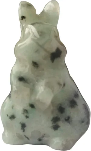 Miniatura 11 de Estatua de conejo tallada a mano de jade amarillo natural, cristales de 1.5 pulgadas y piedras curativas